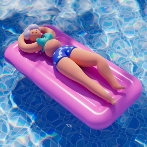 Lazy Summer - Pool - Polka Girl Full by ChiChiLand